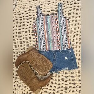 Tribal Print Sleeveless Top